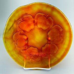 Amberina Glass Apple Plate